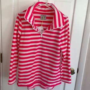 NWT - Dudley Stephens Prospect Pullover In Neon Pink / White